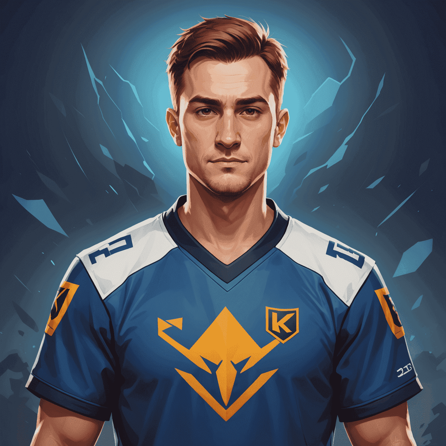 Kiszak, professional Dota 2 player and coach, wearing team jersey